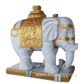 White marble elephant stone ornaments